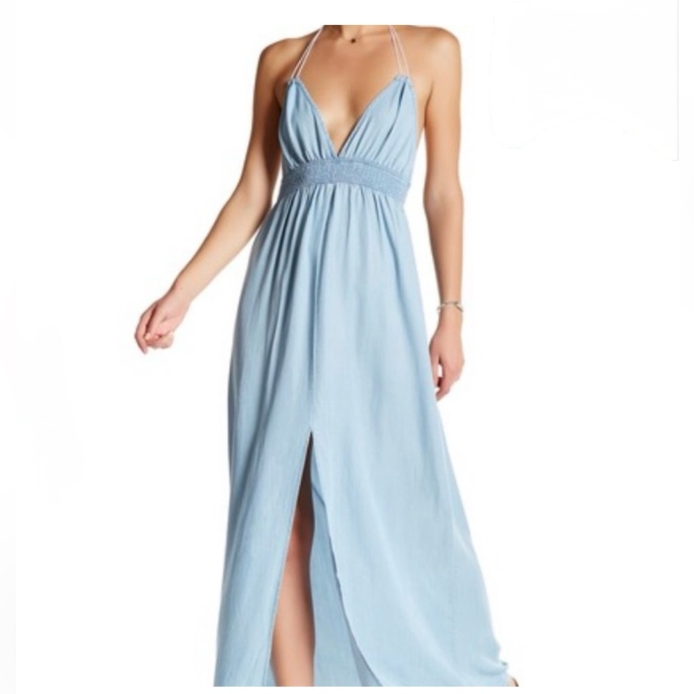 Lovestitch Light Blue Halter Maxi Dress